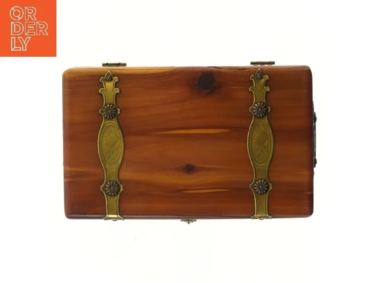 Billede 2 - Trækasse med metalbeslag (str. 25,5x15,5 cm)