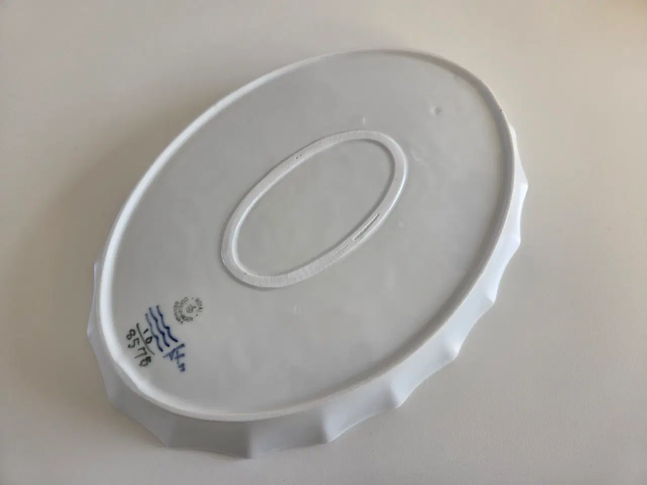 Billede 10 - Blå Blomst kantet kaffestel og serveringsfade