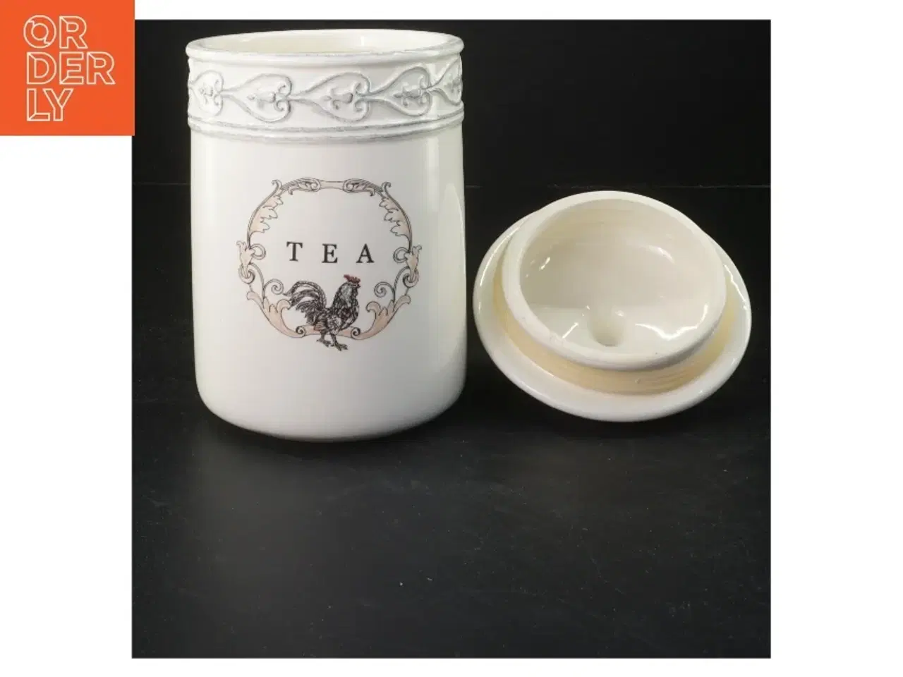 Billede 2 - Keramisk tebeholder med låg (str. 20x11 cm)