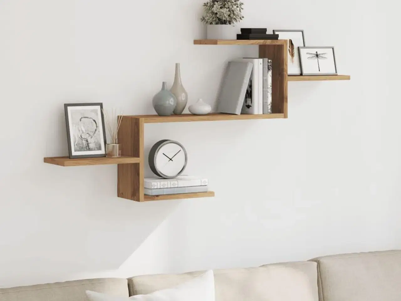 Billede 1 - Væghængt 104x15x49 cm konstrueret træ egetræsfarve