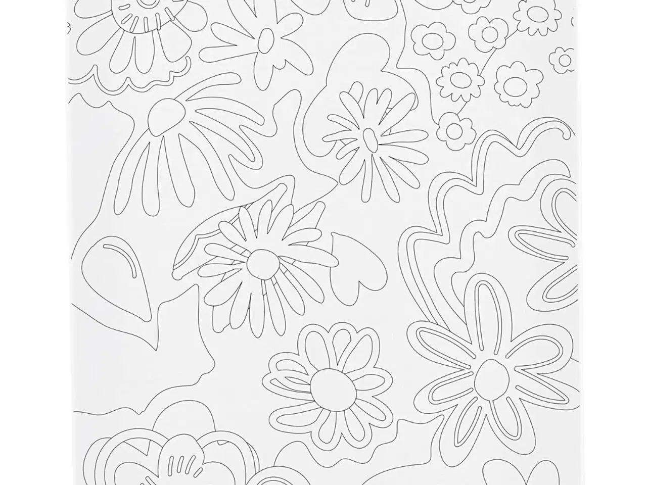 Billede 1 - Malerlærred med print, Blomster, D: 1,6 cm, str. 24x30 cm, 360 g, 1 stk.
