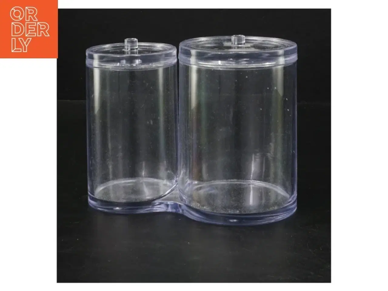 Billede 1 - Gennemsigtig dobbelt krukke med låg (str. 12x14,5 cm)