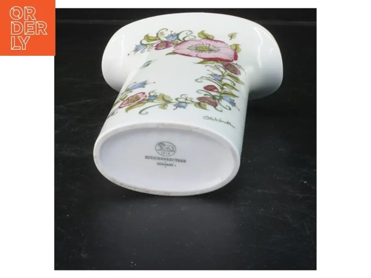 Billede 2 - Blomstret porcelæns vase fra Hutschenreuther (str. 19x9x4,5 cm)