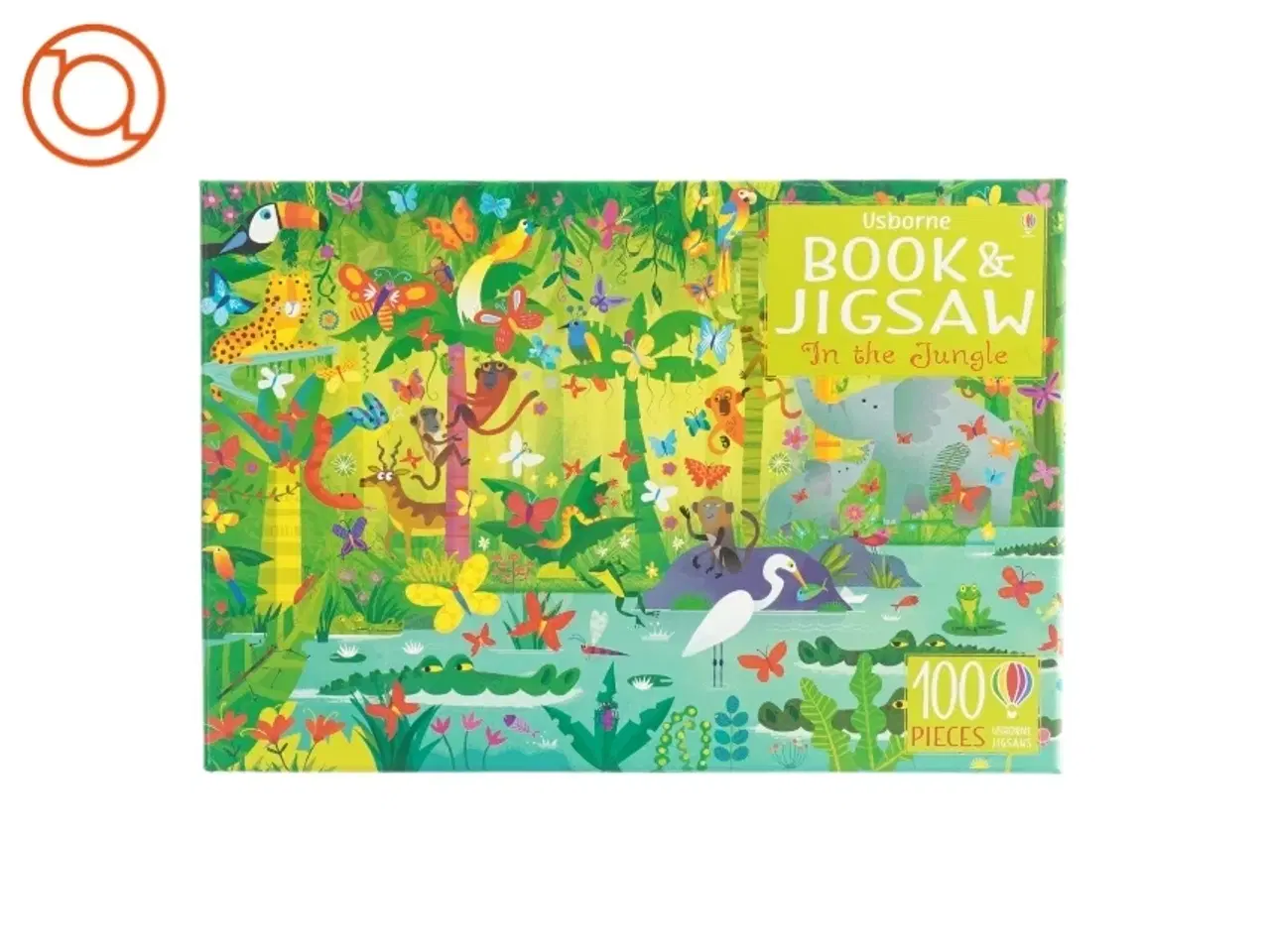 Billede 1 - Book and Jigsaw in the jungle Puslespil fra Usborne (str. 100 Brikker)