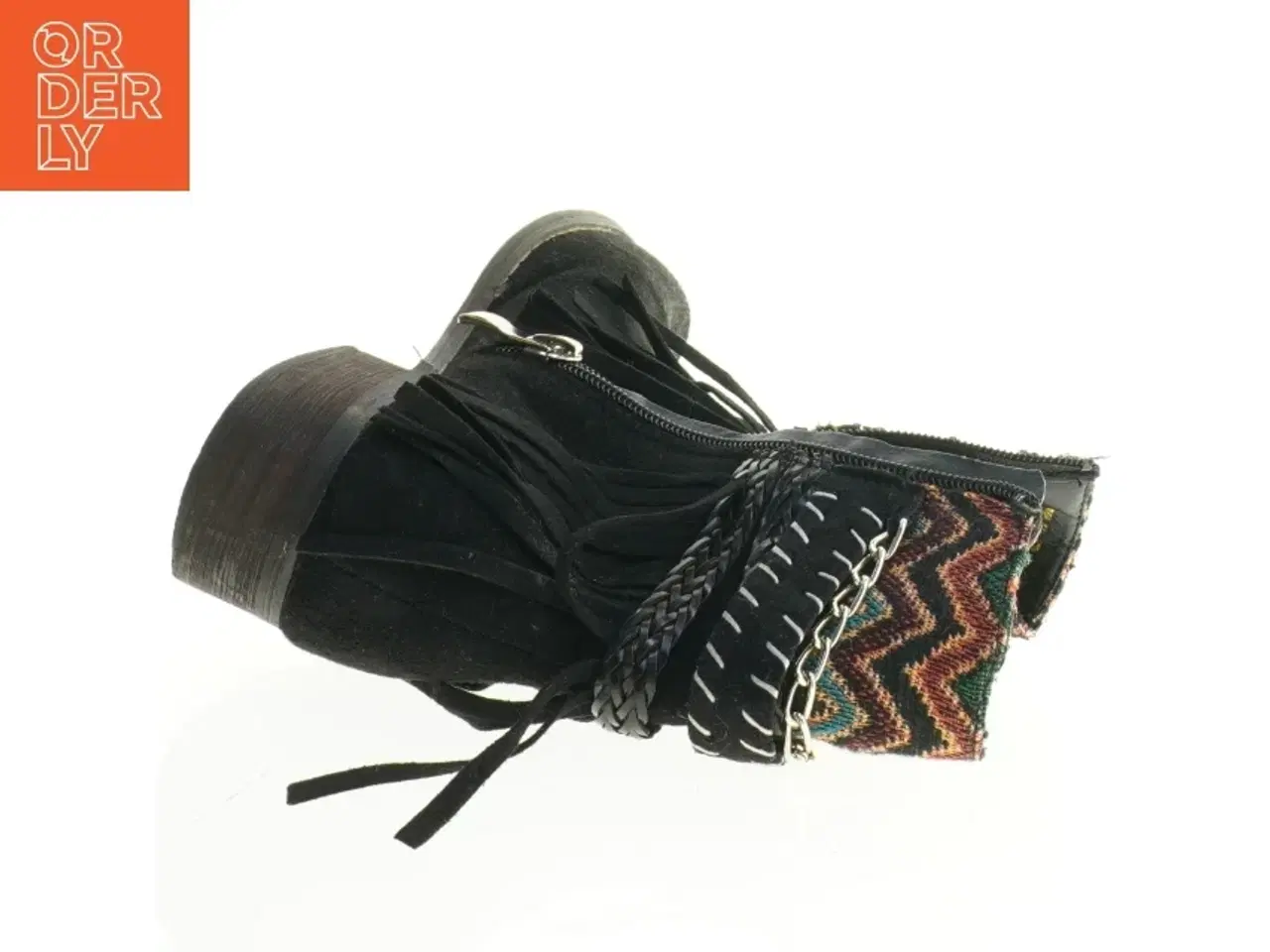 Billede 2 - Sorte ankelstøvler med frynser (str. 37)