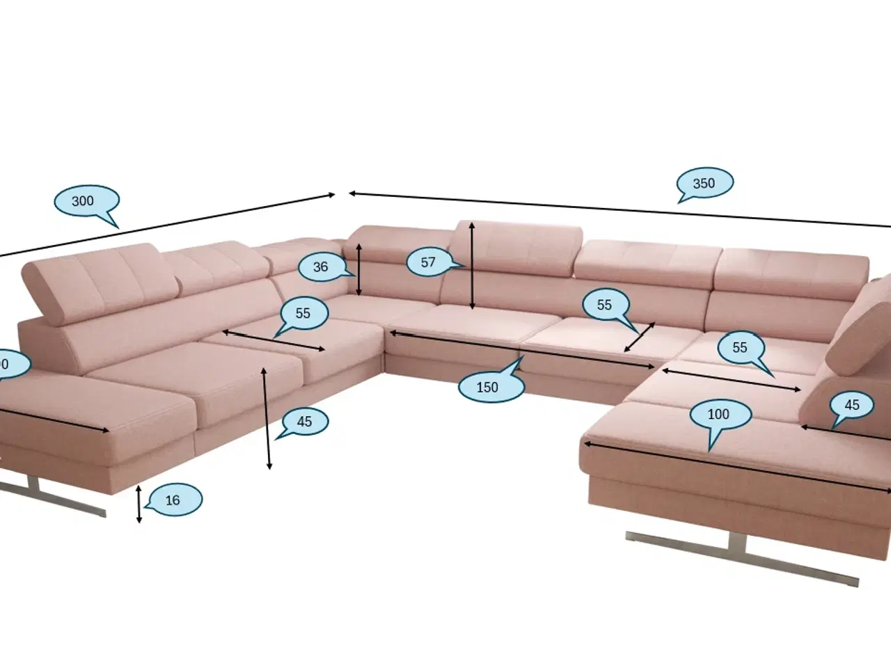 Billede 9 - EMPIRE MAX II HJØRNESOFA 300X350X180