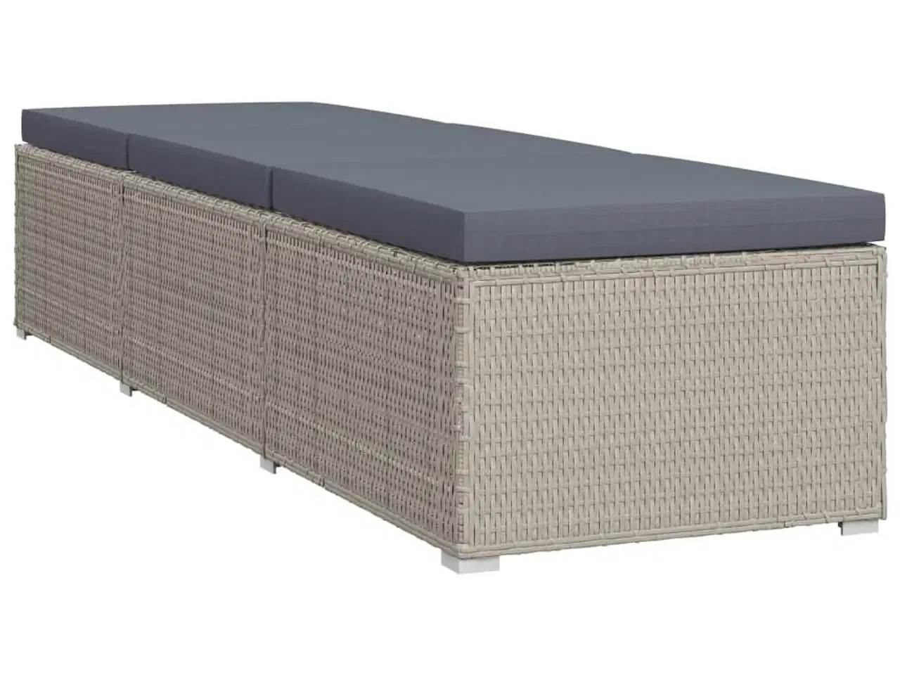 Billede 4 - Liggestol med hynde polyrattan grå