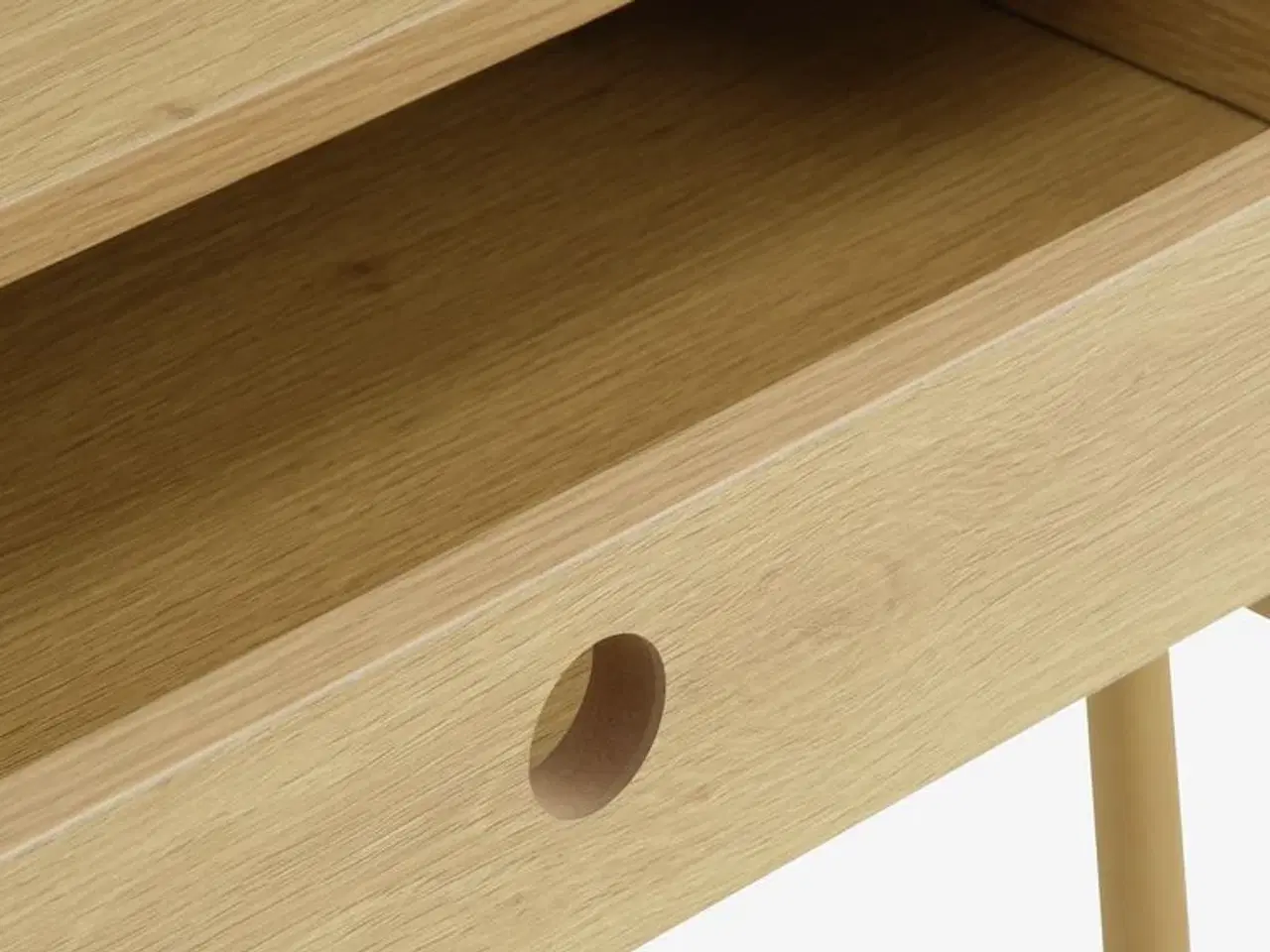 Billede 3 - Skrivebord LINDVED 48x120 2 skuffer natur egefarve