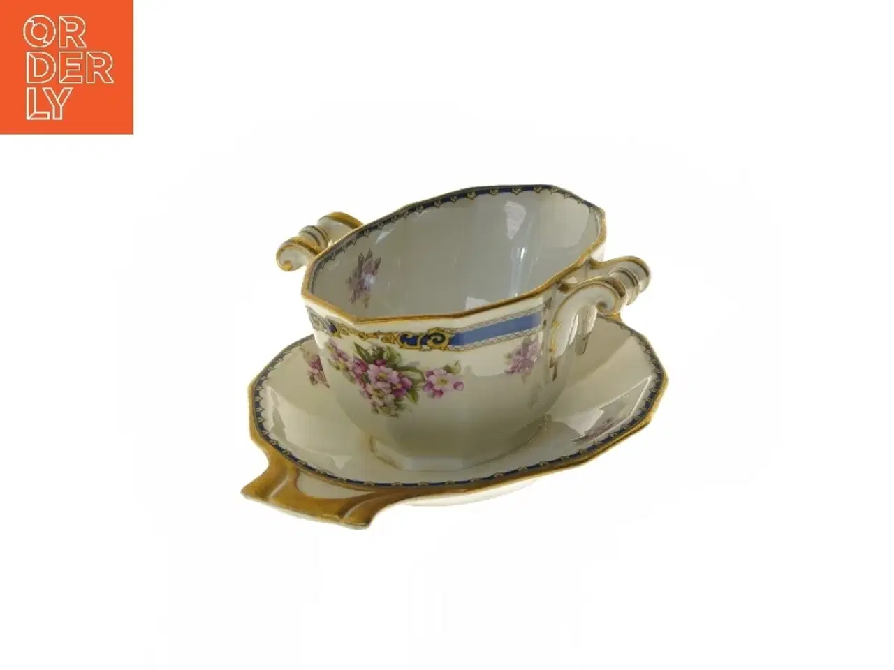 Billede 1 - Smuk sovseskål med underskål, Schlaggenwald (str. Ø 26xØ15x8 cm)