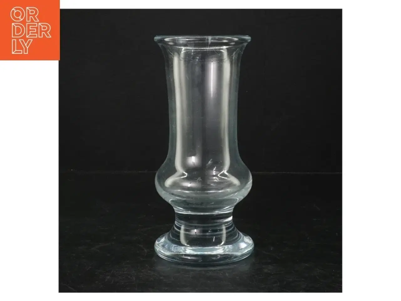 Billede 1 - Gennemsigtig glasvase (str. Ø 9 cm. længde, 19 cm)