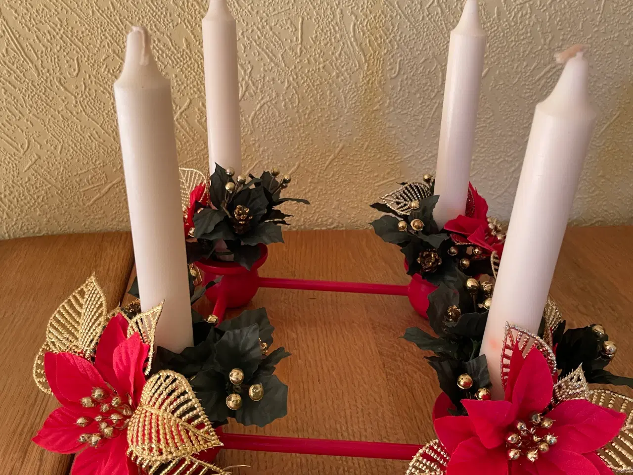 Billede 1 - Adventslysestage inkl. lys og lysmanchetter