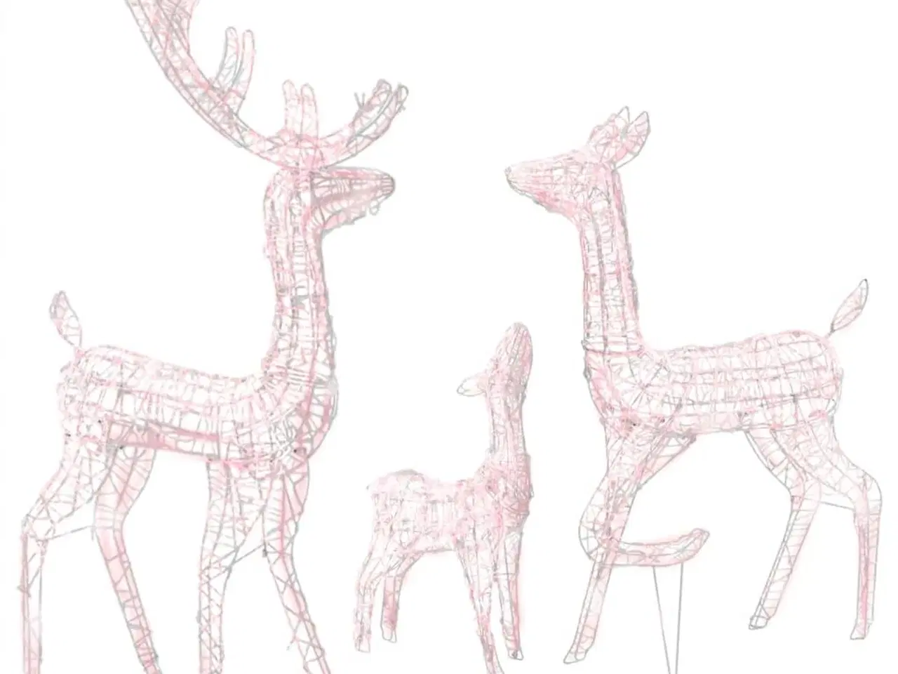 Billede 2 - Juledekoration rensdyrfamilie 300 LED'er akryl varm hvid