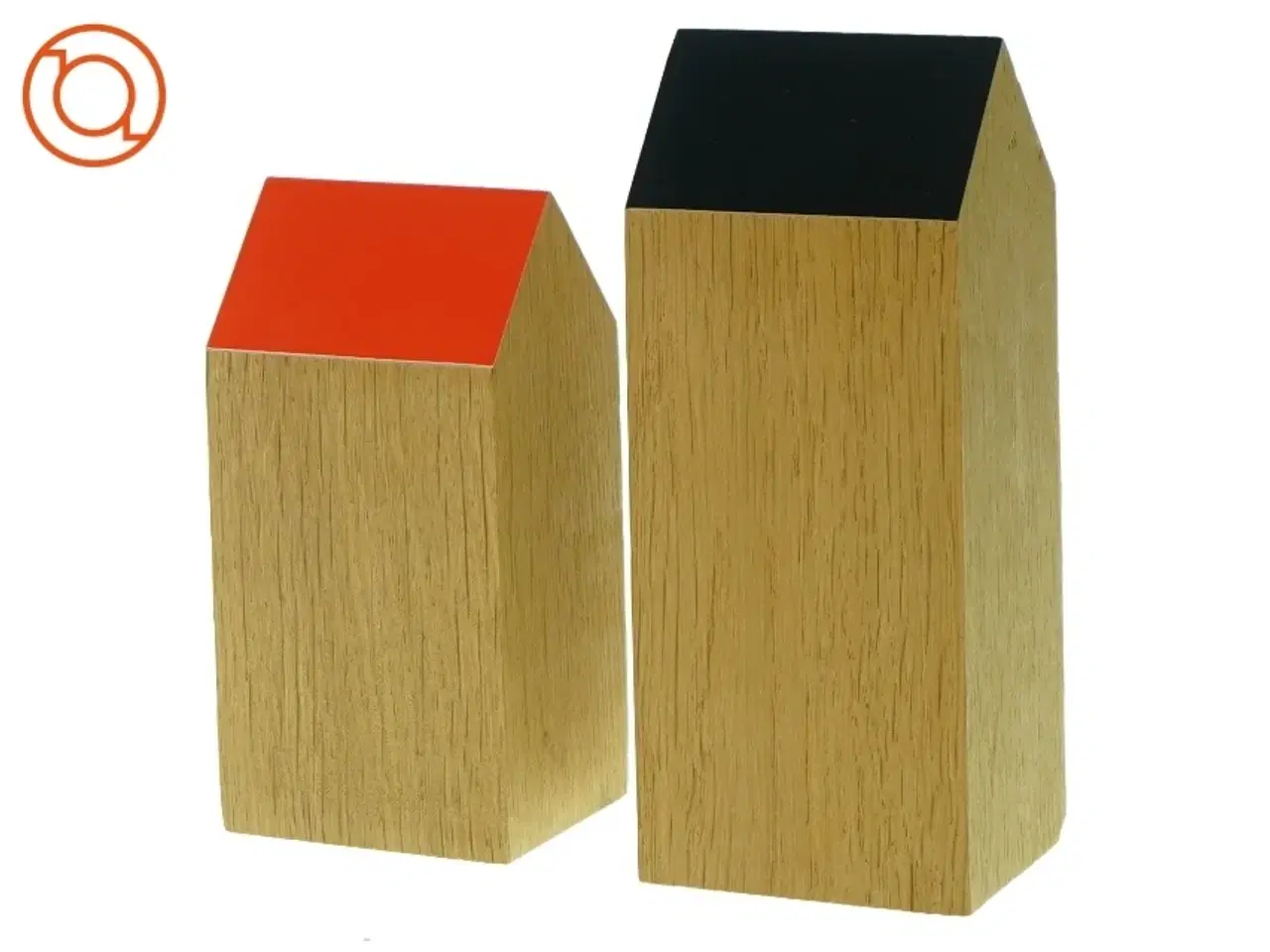 Billede 1 - Applicata træhuse (str. 7x7x16 og 7x7x13cm)