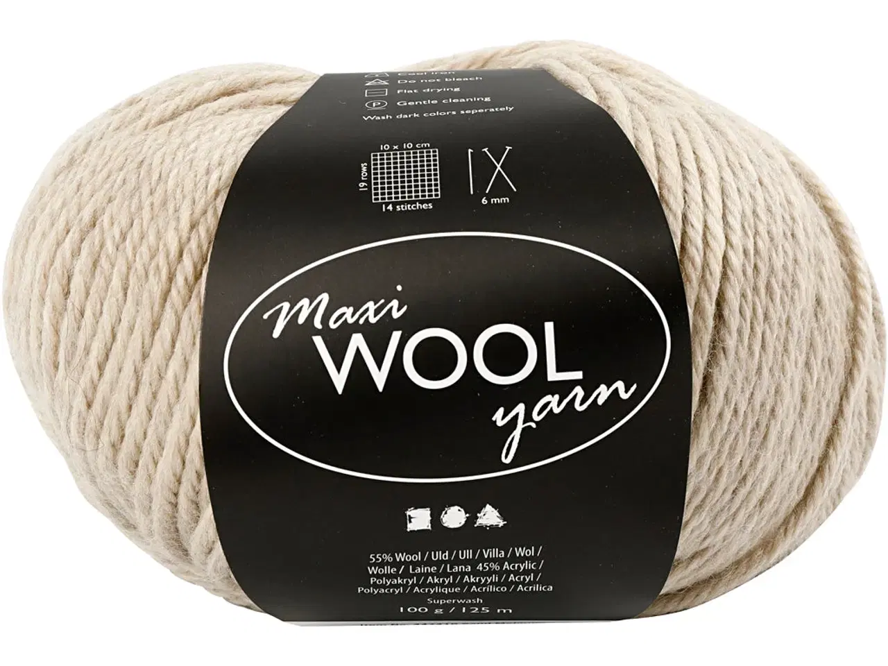 Billede 1 - Superwash Uldgarn Sand Melange 100g - 125m