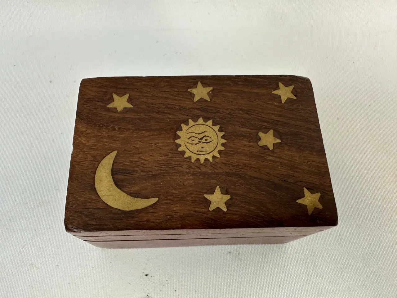 Billede 5 - Retro æske / skrin i træ m. messing 