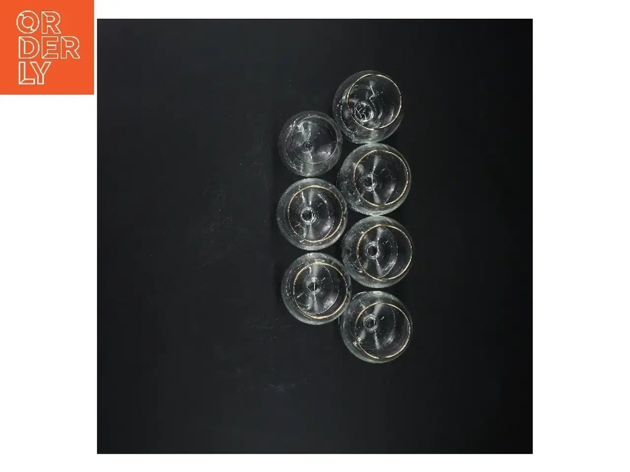 Billede 2 - Sæt med 7 glas med guldkant (str. 7 styk, 9,5 cm)