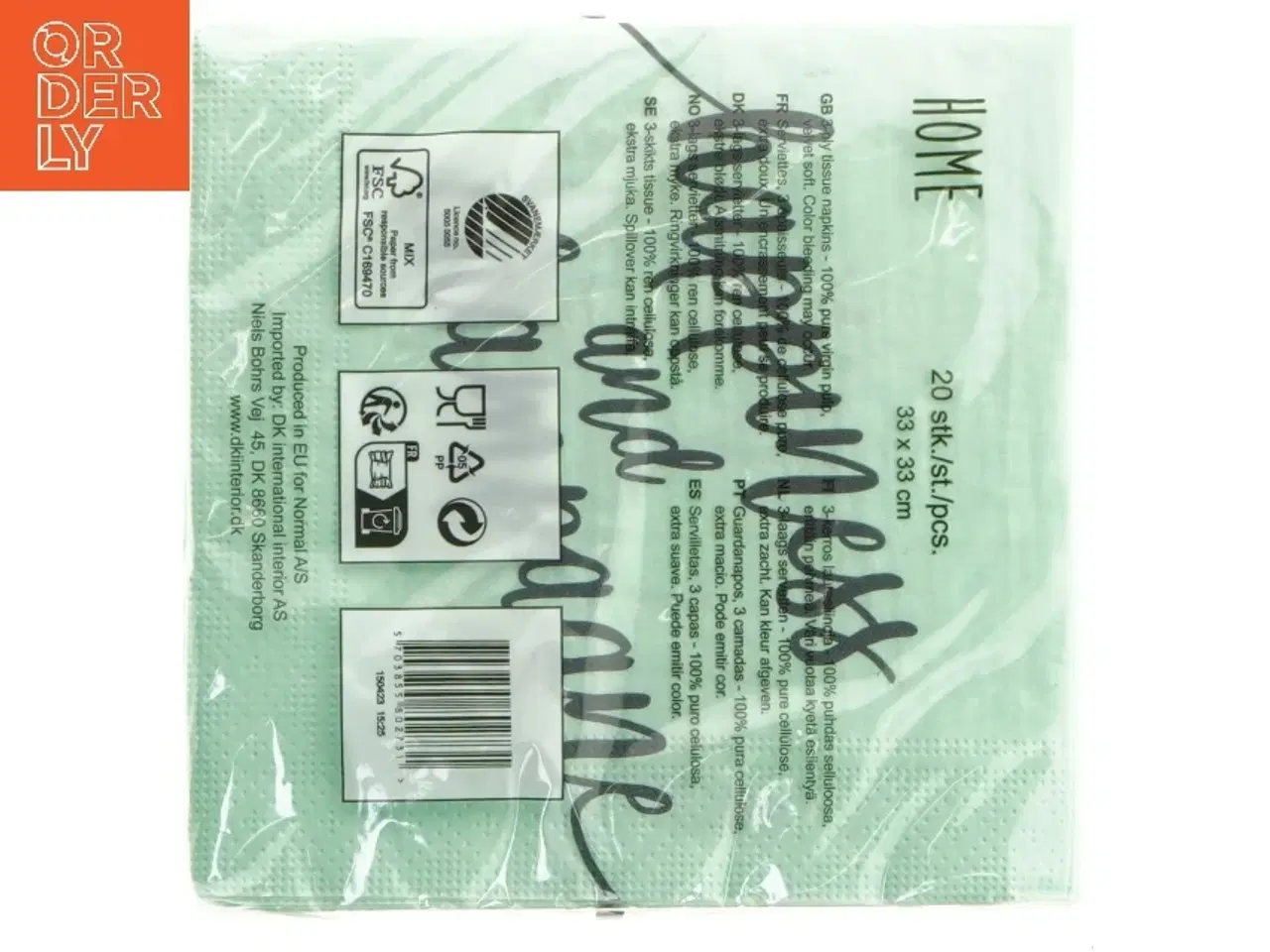 Billede 2 - Servietter med tekst (str. 33 x 33 cm)