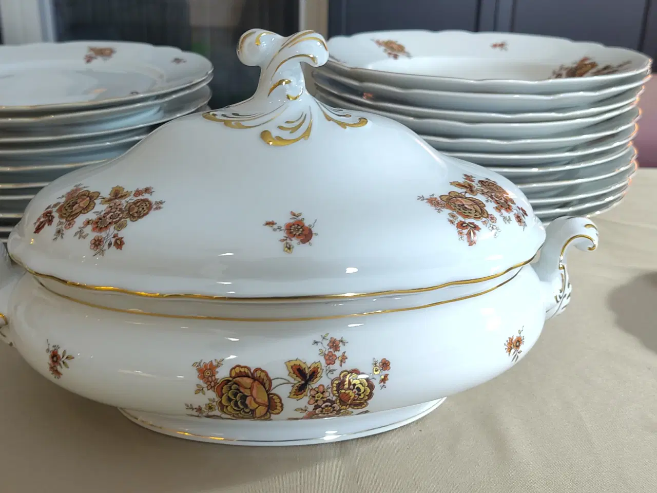 Billede 7 - KPM Kina stel med blomsterprint