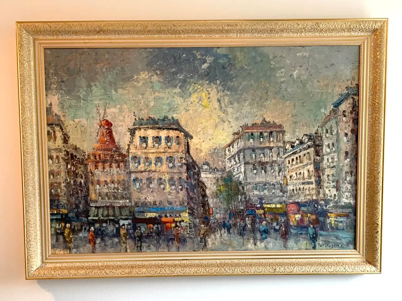 Billede 1 - Moulin Rouge Paris - oliemaleri i flot ramme