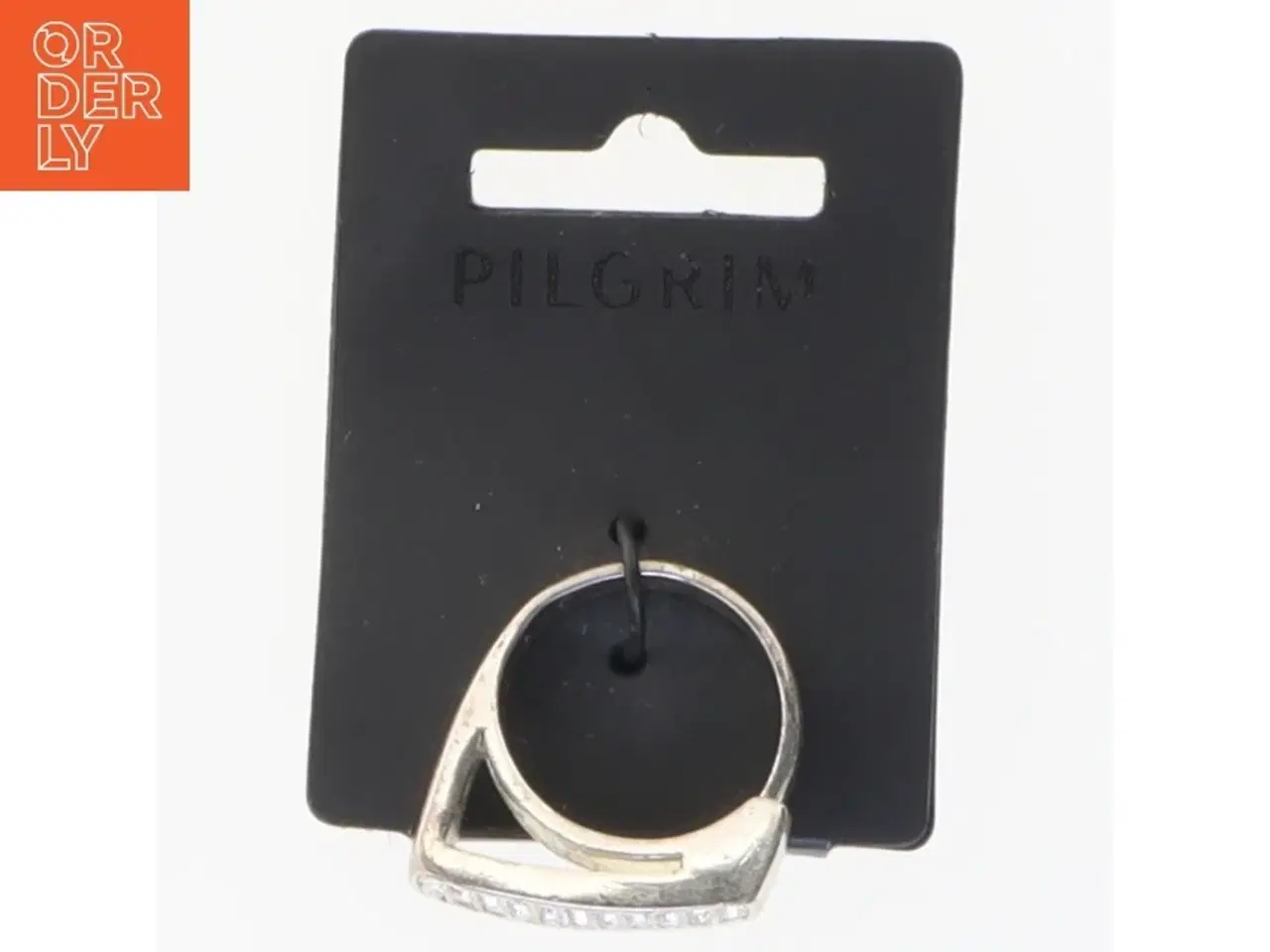 Billede 1 - Sølvfarvet ring med rhinsten fra Pilgrim (str. 52 mm)