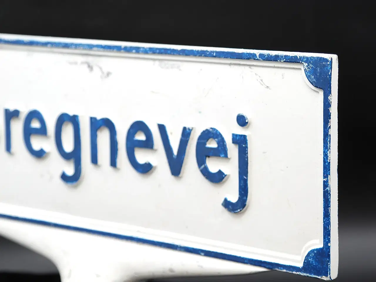 Billede 3 - Vintage dansk vejskilt “Bregnevej” i aluminium