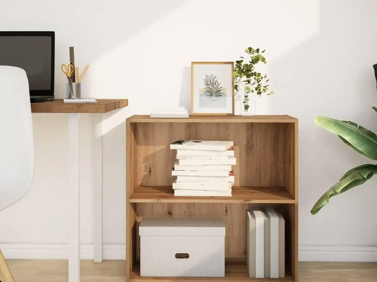 Billede 3 - Bogreol 80x30x77 cm konstrueret træ egetræsfarve