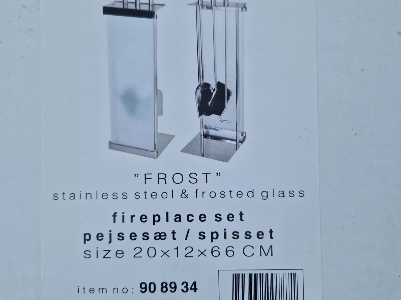 Billede 1 - Pejsesæt med frostet Glas