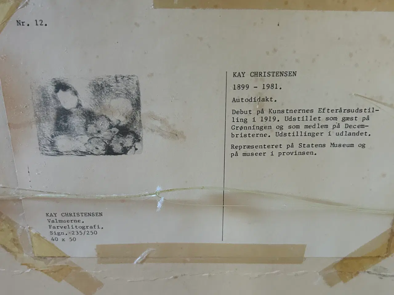 Billede 2 - Litografi, Valmuerne: Kay Christensen