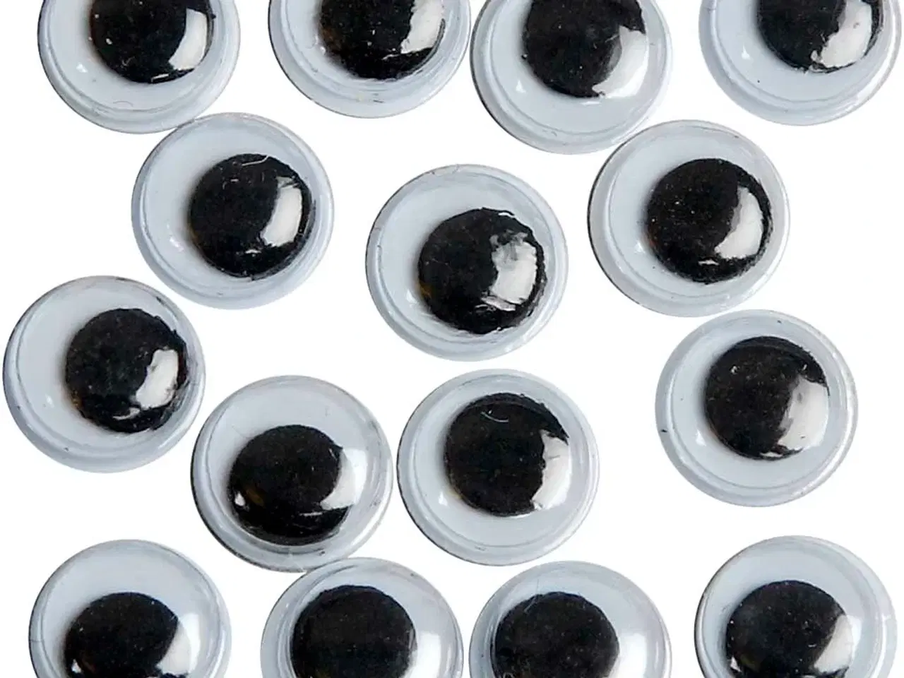 Billede 1 - Rulleøjne 8 mm uden klæb - 40 stk. til kreative projekter