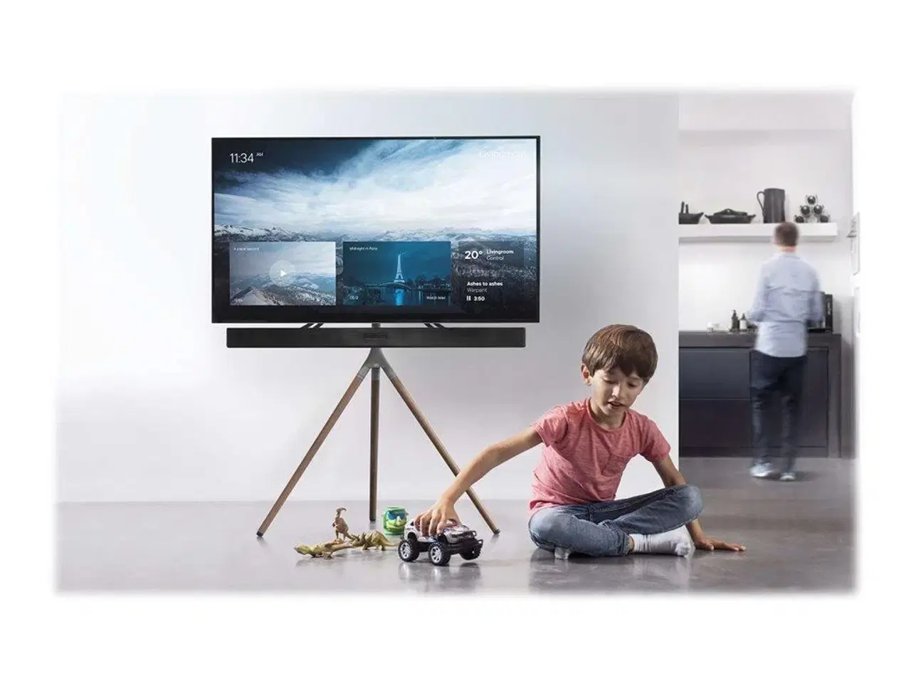 Billede 2 - TV gulvstativ One For All WM 7471 32–65" valnød