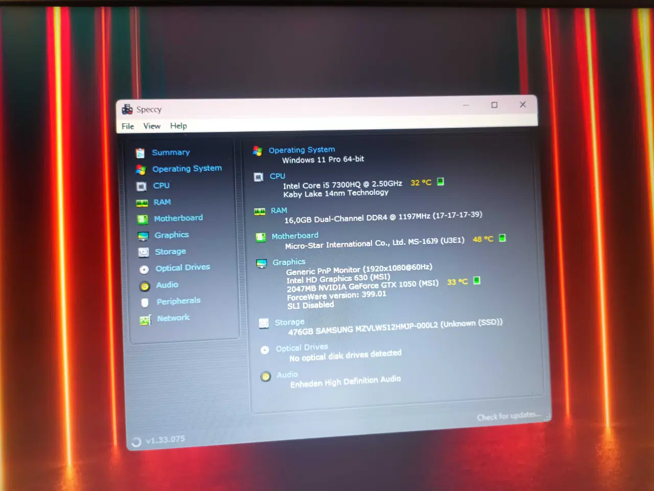 Billede 7 - MSI Gaming bærbar - 512GB SSD nvme/16GB RAM DDR4/i