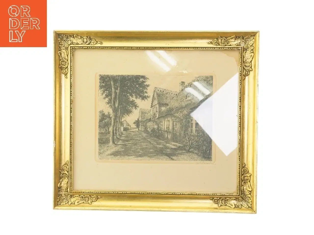 Billede 1 - Smuk indrammet tegning (str. 36x40 cm)