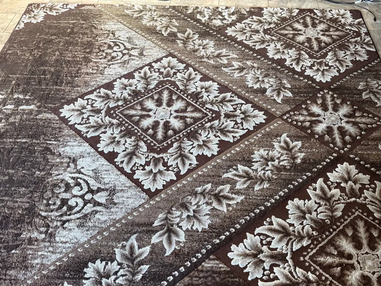 Billede 7 - 2 store bløde tæpper 200x290 cm /brun mønst