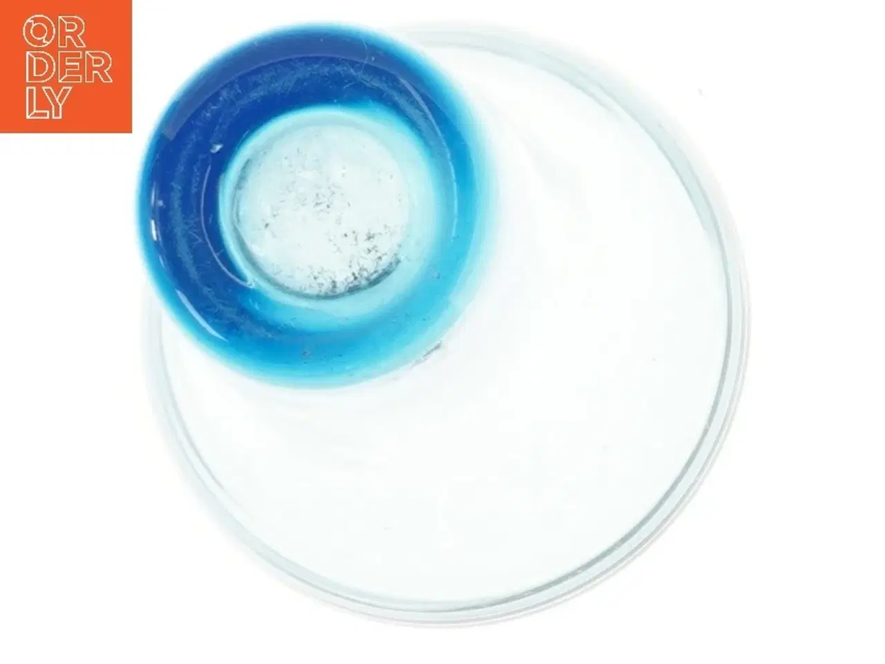 Billede 2 - Blå glasvase fra holmegaard(str. 24 cm)