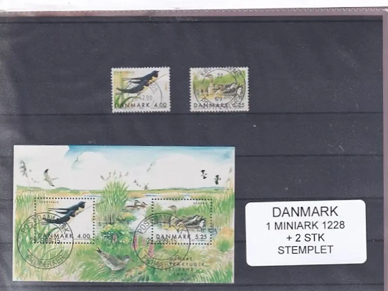 Billede 1 - Danmark - Miniark 1228  + enkeltmærker - Stemplet