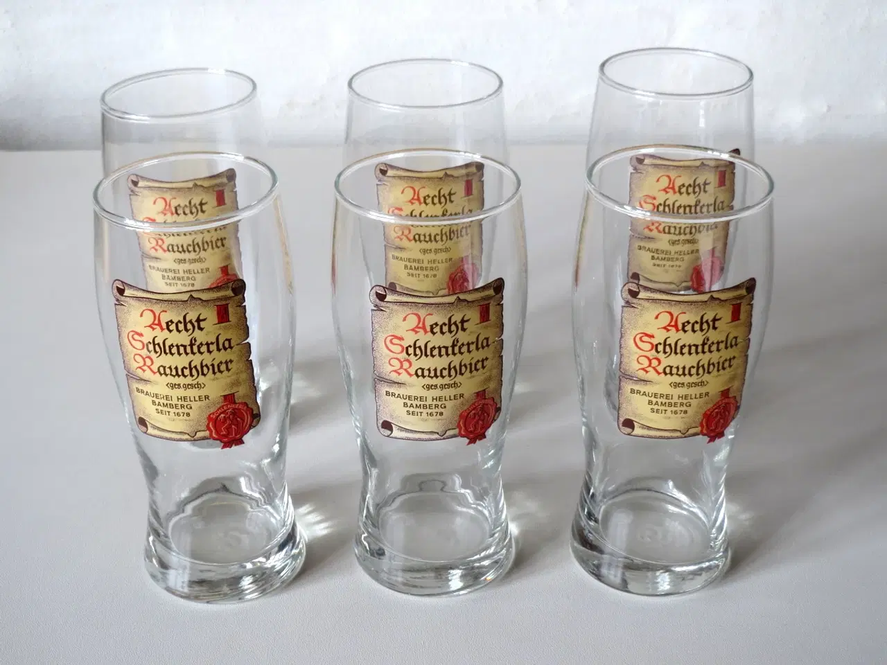 Billede 1 - Schlenkerla ølglas, 6 stk.