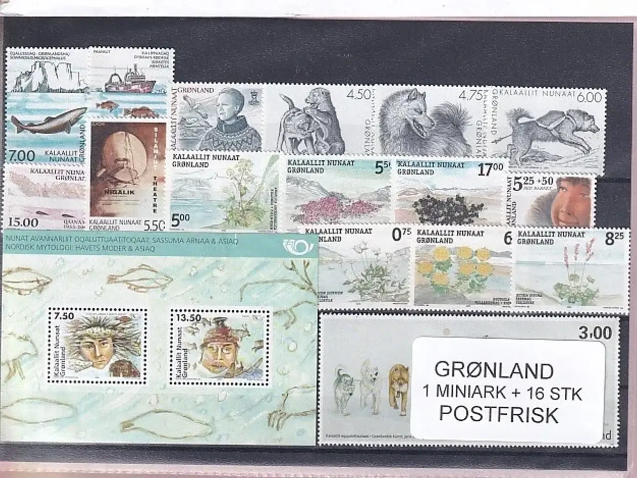 Billede 1 - Grønland - 1 Miniark + 16 Stk. - Postfrisk