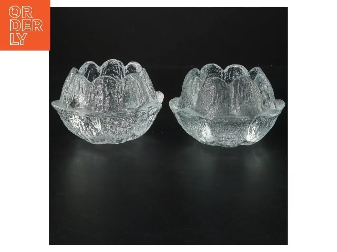 Billede 1 - Glasskåle, blomstermønster (str. 13,5 cm)