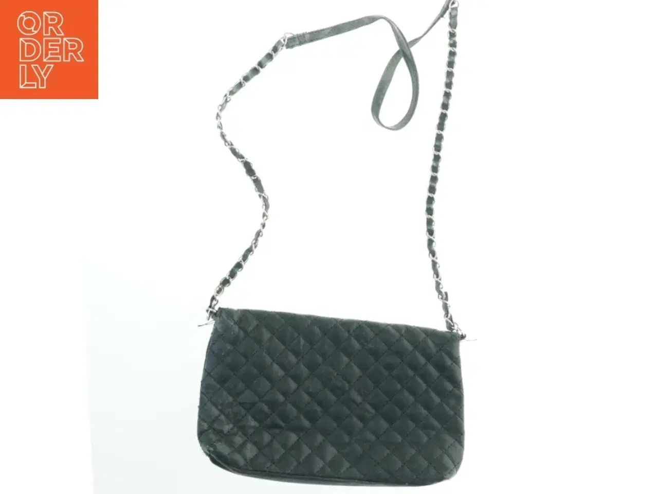 Billede 2 - Sort quiltet skuldertaske (str. 26x16 cm)