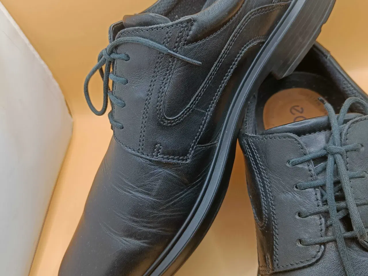 Billede 7 - Ecco sort læder sko 47str