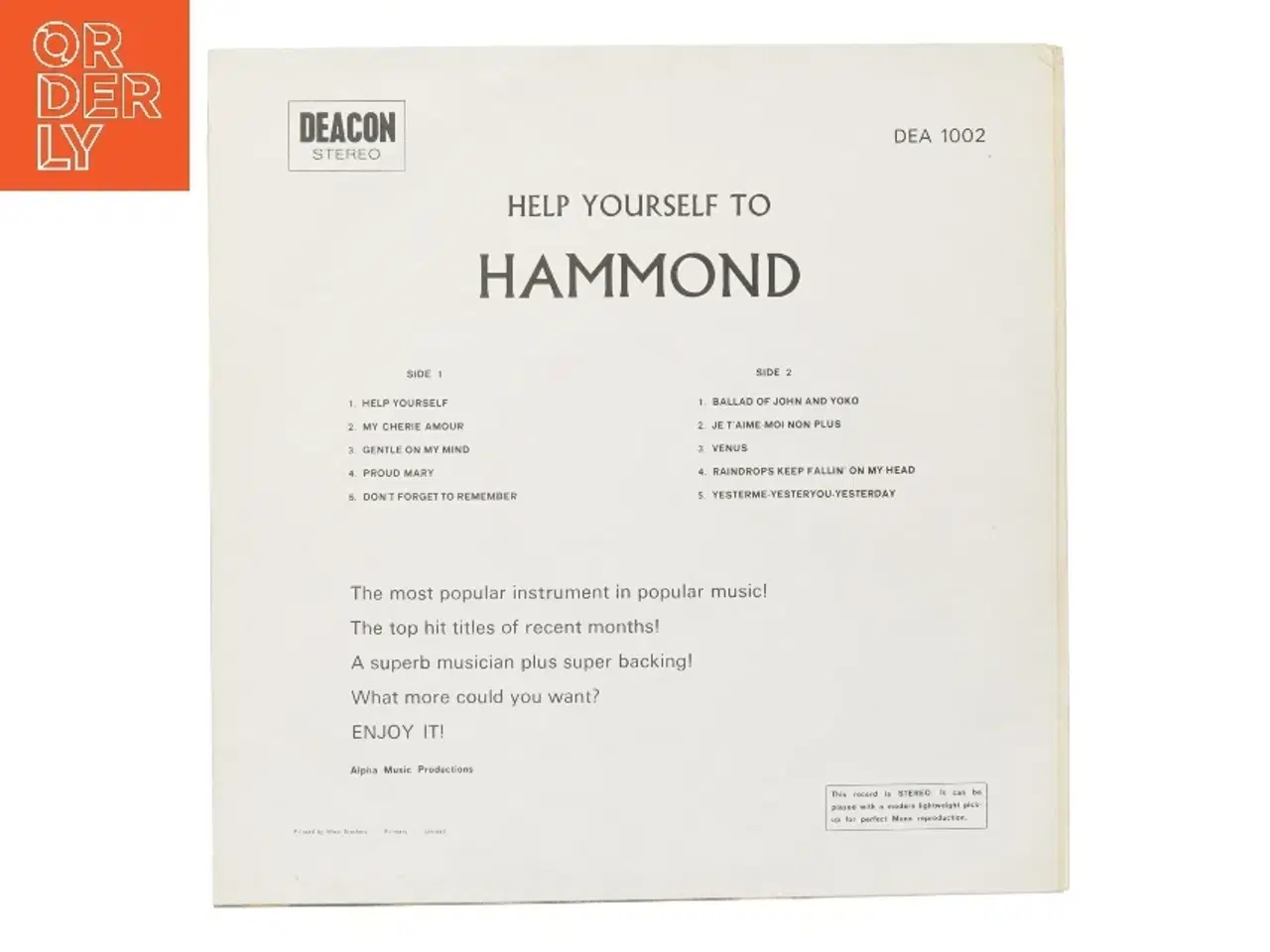Billede 2 - Help Yourself to Hammond LP