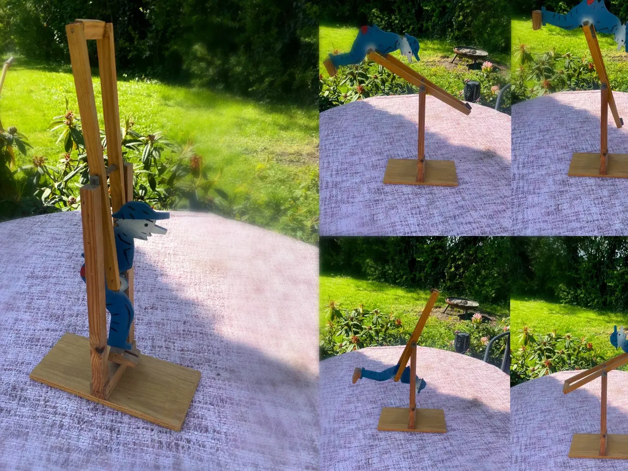Billede 1 - * Gammelt legetøj, gymnast i barre - i træ