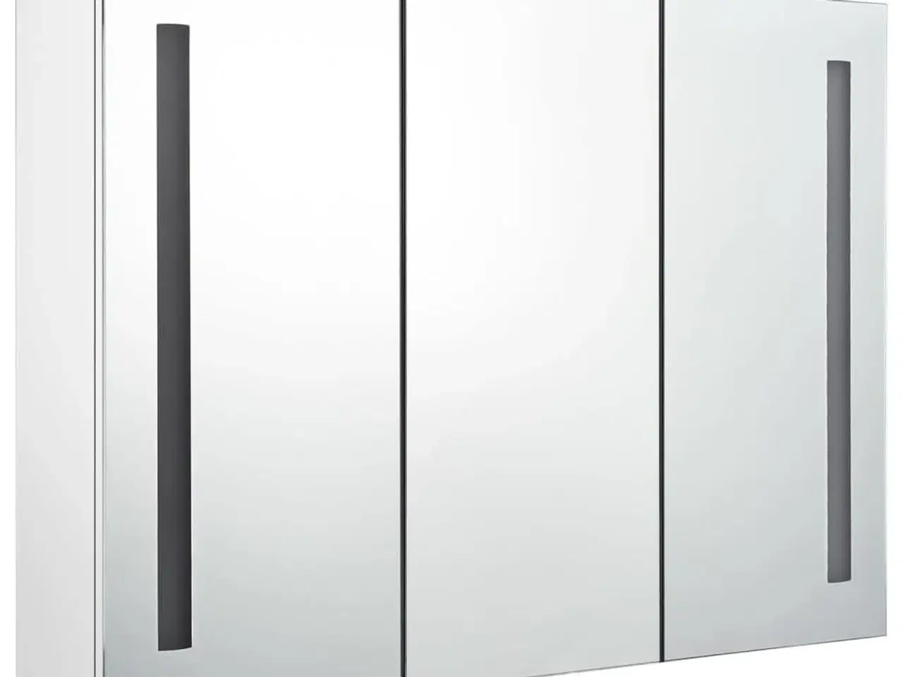 Billede 4 - Badeværelsesskab med spejl + LED-lys 89x14x62 cm skinnende hvid