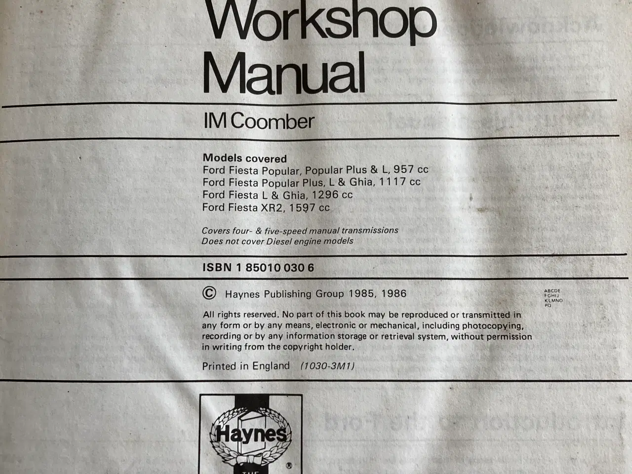 Billede 3 - Ford FIESTA Workshop Manual