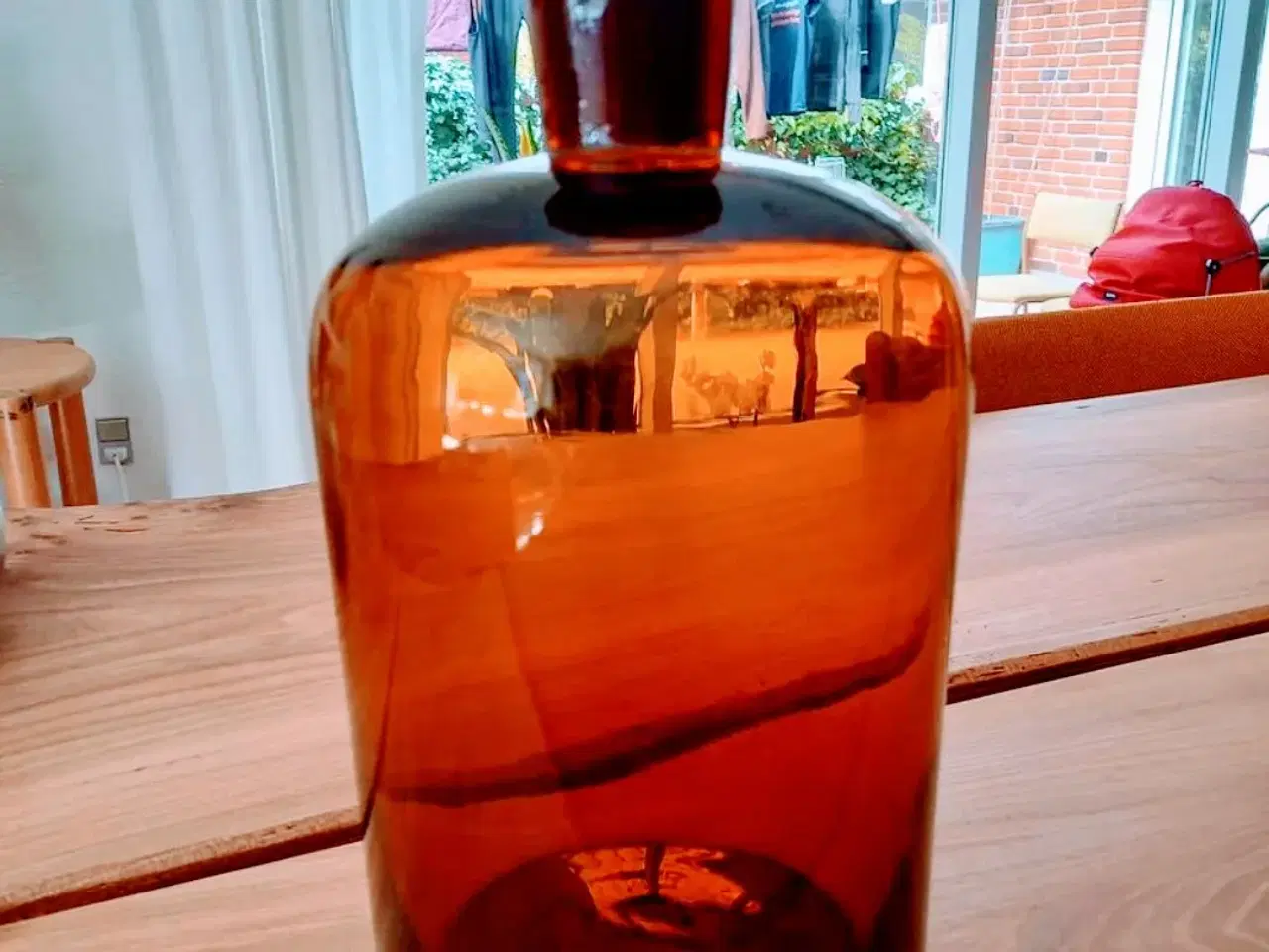 Billede 2 - Apotekerglas, stor flaske m prop, 27 cm høj.