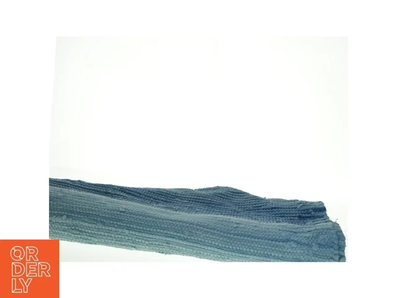 Billede 4 - Blåt håndvævet kludetæppe (str. 73 x 200 cm)