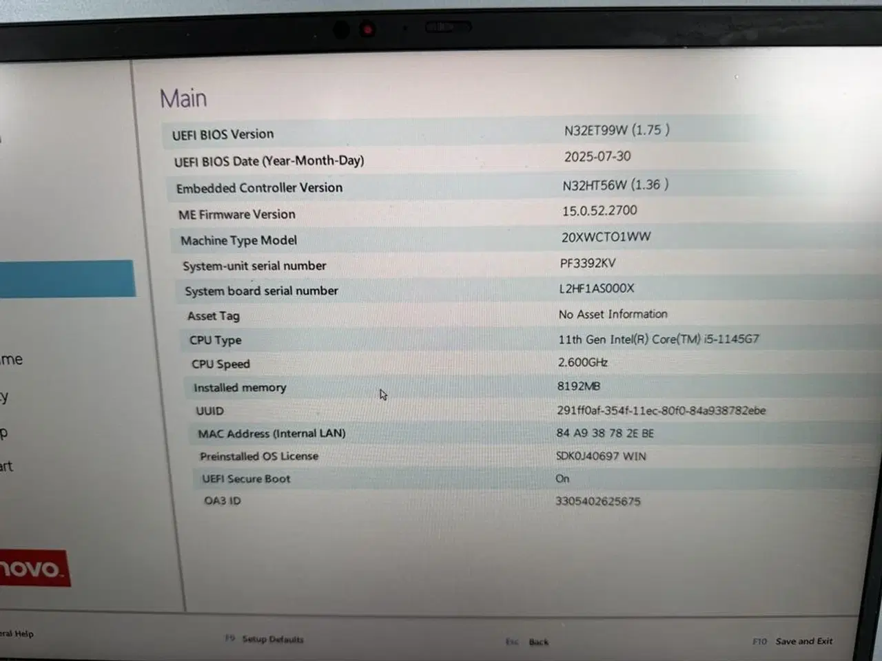 Billede 3 - Bærbar computer LENOVO X1 Carbon 9th Gen.