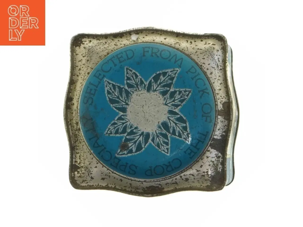 Billede 2 - Vintage te-dåse med skibsdekor (str. 14 x 10,5 cm)