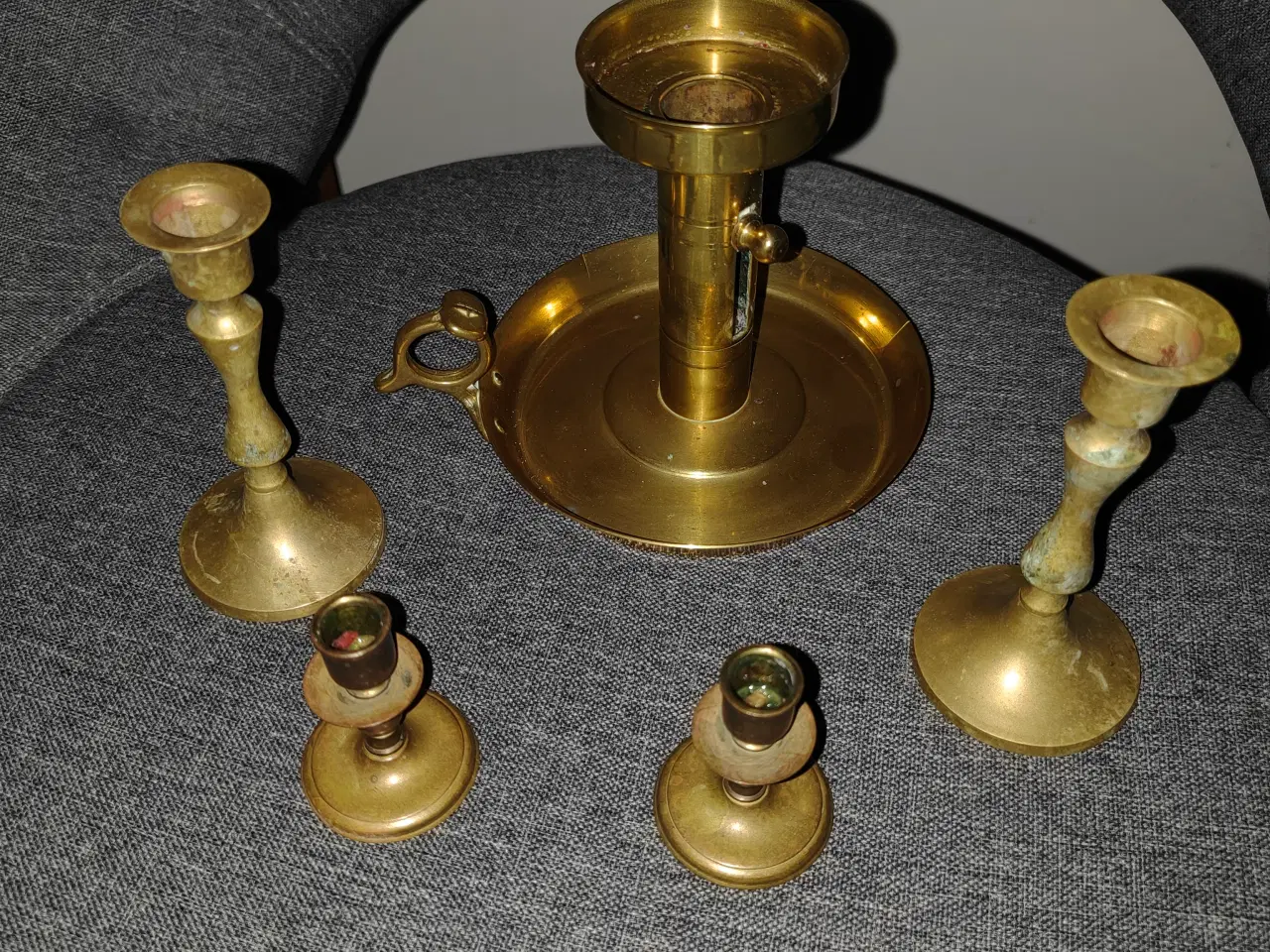 Billede 2 - 5 messing lysestager