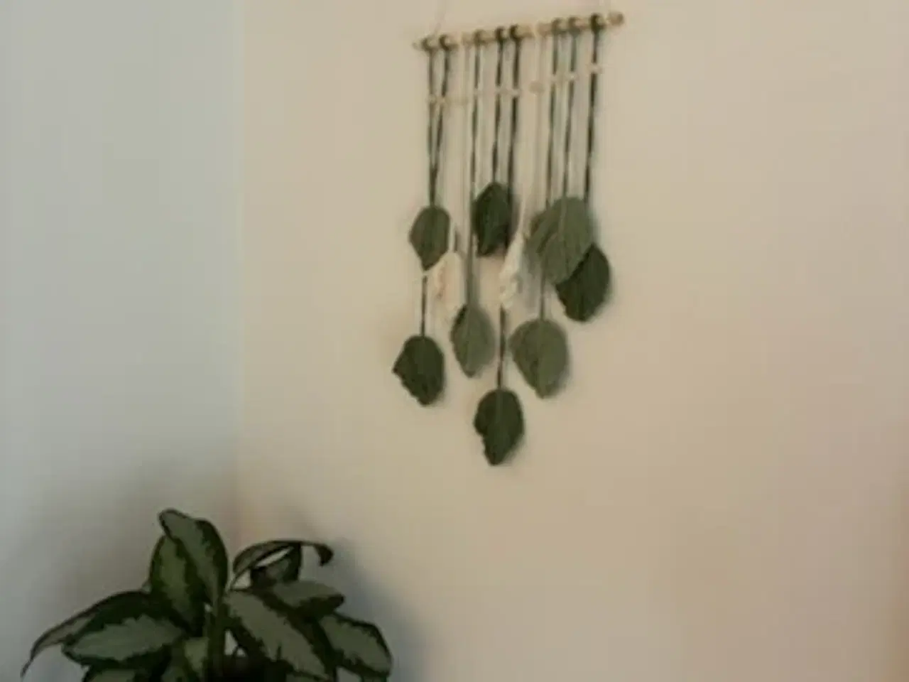 Billede 1 - Vægophæng, hvide og grønne blade.